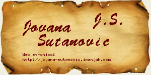 Jovana Šutanović vizit kartica